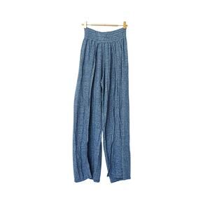 Cashmere Blend Wrap Leg Lounge Pants - Blue - XS